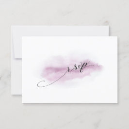 Chic Calligraphy Pink Watercolor Wedding RSVP Karte