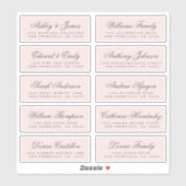 Chic Calligraphy Pink Wedding Guest Address Labels (Blatt)