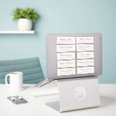Chic Calligraphy Pink Wedding Guest Address Labels (Laptop auf Schreibtisch)