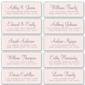 Chic Calligraphy Pink Wedding Guest Address Labels (Vorderseite)