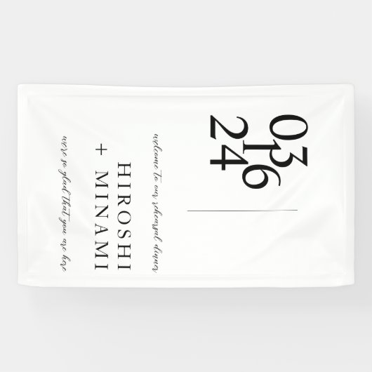 Chic Calligraphy Probe Dinner Willkommen Banner (Horizontal)