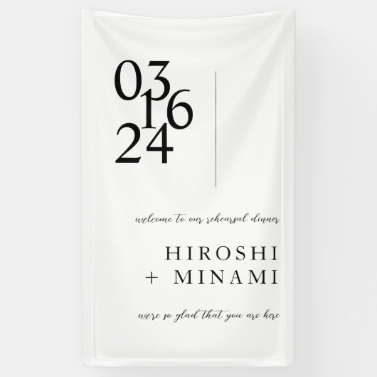Chic Calligraphy Probe Dinner Willkommen Banner (Vertikal)