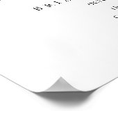 Chic Calligraphy Probe Dinner Willkommenszeichen Poster (Ecke)