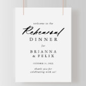 Chic Calligraphy Probe Dinner Willkommenszeichen Poster