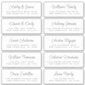 Chic Calligraphy Schwarz-weiß Guest Address Labels (Vorderseite)