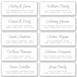 Chic Calligraphy Schwarz-weiß Guest Address Labels