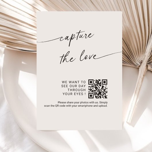 Chic Calligraphy Script Capture The Liebe QR code Begleitkarte