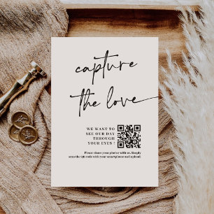 Chic Calligraphy Script Capture The Liebe QR code Begleitkarte