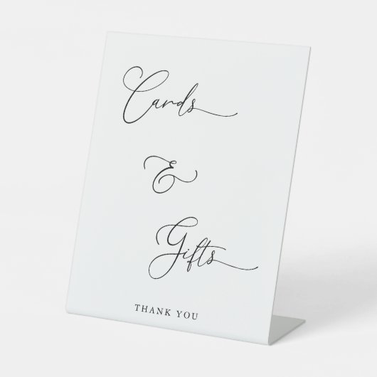 Chic Calligraphy Script Cards - Geschenke dank Hoc Sockelschild (Vorderseite)