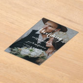 Chic Calligraphy Script Classic Foto Wedding Acryleinladungen (Ablage )