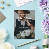 Chic Calligraphy Script Classic Foto Wedding Acryleinladungen (In Situ (Hochzeit))