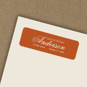 Chic Calligraphy Script Dark Orange Rücksendeadres