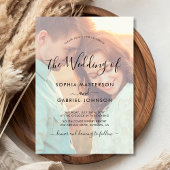 Chic Calligraphy Script Foto Overlay Einladung