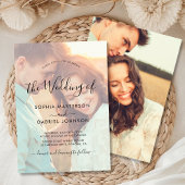 Chic Calligraphy Script Foto Overlay Einladung