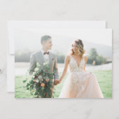 Chic Calligraphy Script Foto Wedding Dankeskarte (Rückseite)