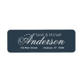 Chic Calligraphy Script Indigo Blue Rücksendeadres (Vorne)