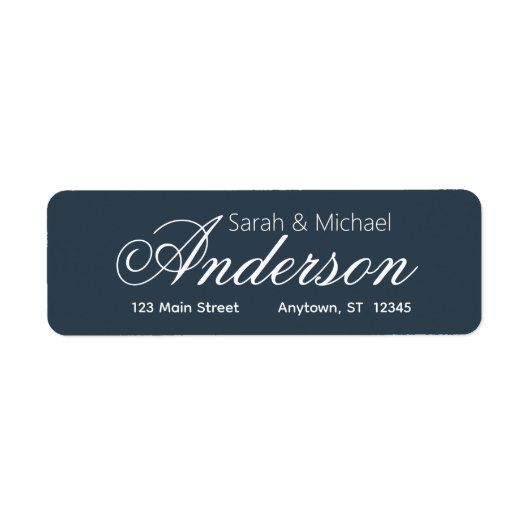 Chic Calligraphy Script Indigo Blue Rücksendeadres (Vorne)