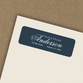 Chic Calligraphy Script Indigo Blue Rücksendeadres