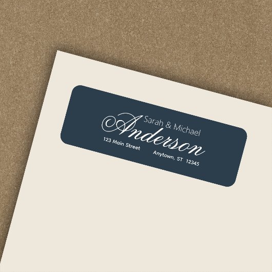 Chic Calligraphy Script Indigo Blue Rücksendeadres