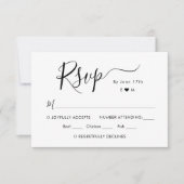 Chic Calligraphy Script Monogram Wedding RSVP (Vorderseite)