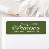 Chic Calligraphy Script Olive Green Rücksendeadres (Insitu)