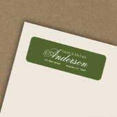 Chic Calligraphy Script Olive Green Rücksendeadres