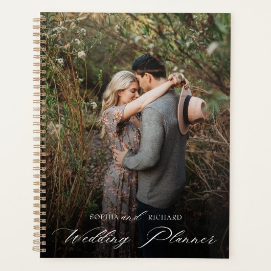 Chic Calligraphy Script Personalisiertes Foto Planer (Vorderseite)