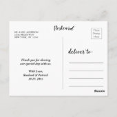 Chic Calligraphy Script Wedding Danke Foto Postkarte (Rückseite)