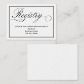 Chic Calligraphy Script Wedding Registry Card Begleitkarte (Vorne/Hinten)