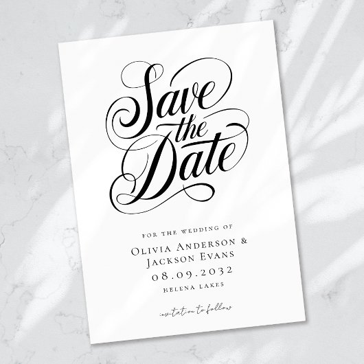 Chic Calligraphy Script Wedding Save The Date