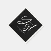 Chic Calligraphy Sie sagte Yes Engagement Party Serviette (Ecke)