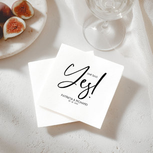 Chic Calligraphy Sie sagte Yes Engagement Party Serviette