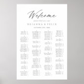 Chic Calligraphy Silver Alphabetitical Seating Poster (Vorne)