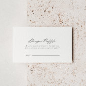 Chic Calligraphy Silver Diaper Raffle Ticket Begleitkarte