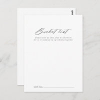 Chic Calligraphy Silver Wedding Bucket List Cards