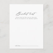 Chic Calligraphy Silver Wedding Bucket List Cards Postkarte (Vorderseite)
