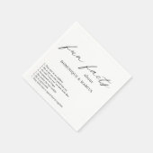 Chic Calligraphy Simple Elegant Fun Fakten Hochzei Serviette (Ecke)