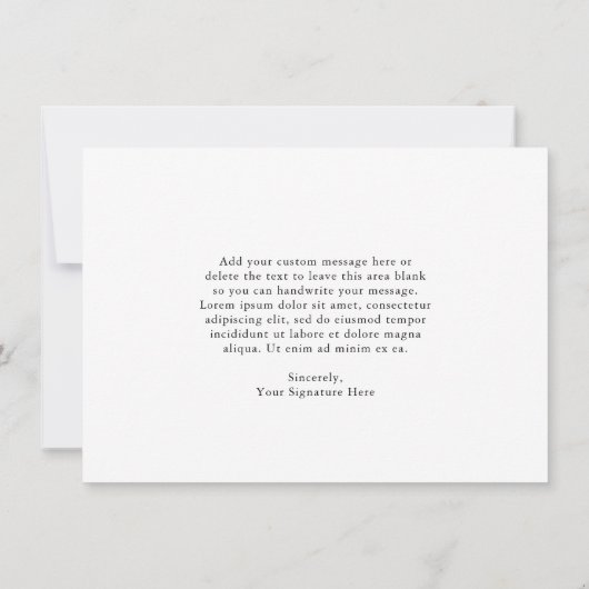 Chic Calligraphy Simple Elegante Business Dankeskarte (Rückseite)