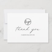 Chic Calligraphy Simple Elegante Business Dankeskarte (Vorderseite)