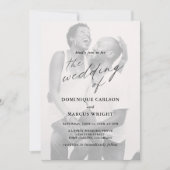 Chic Calligraphy Simple Foto Elegante Hochzeit Einladung (Vorderseite)