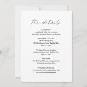 Chic Calligraphy Simple Foto Elegante Hochzeit Einladung (Rückseite)