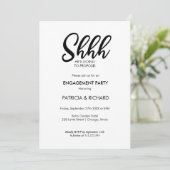 Chic Calligraphy Surprise Engagement Party Einladung (Stehend Vorderseite)