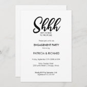 Chic Calligraphy Surprise Engagement Party Einladung (Vorne/Hinten)