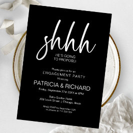 Chic Calligraphy Surprise Engagement Party Einladung