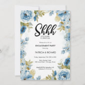 Chic Calligraphy Surprise Engagement Party Einladung (Vorderseite)
