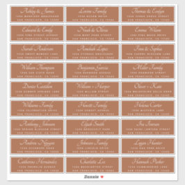 Chic Calligraphy Terracotta Guest Address Labels