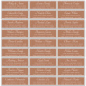 Chic Calligraphy Terracotta Guest Address Labels (Vorderseite)