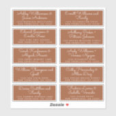 Chic Calligraphy TerraCotta Guest Address Labels (Blatt)