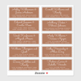 Chic Calligraphy TerraCotta Guest Address Labels