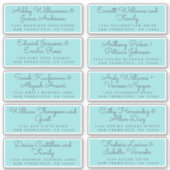 Chic Calligraphy Turquoise Guest Address Labels (Vorderseite)